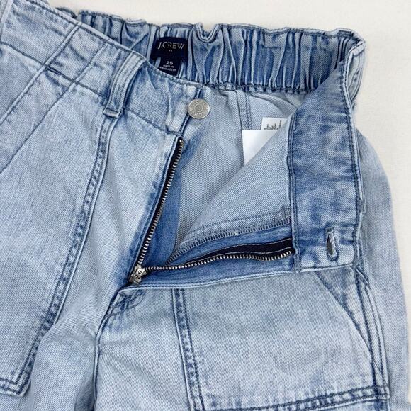 J Crew Factory Lightweight Drapey Cargo Jogger Jean Size 25 Light Wash Blue - Picture 3 of 16